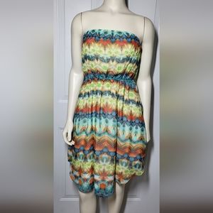 Strapless aztec sun dress